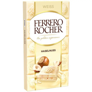 Шоколад білий  Ferrero Rocher із лісовим горіхом, 90 г cho0006 фото